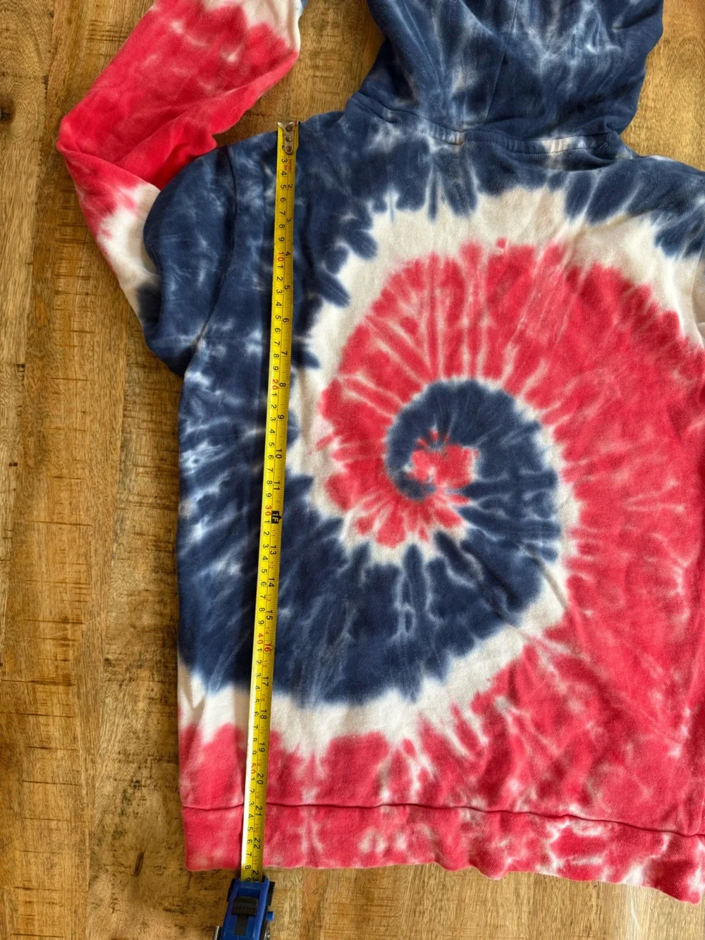 Kids USA Red White Blue Tie Dye Hoodie Youth XL 14-16 Patriotic Pullover